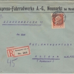 Bayern - 30 Pfg. Luitpold Einschreibebrief Neumarkt 2 - Ahlden 1913