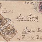 DR - 40 Pfg. Germania Brief n. TSCHECHIEN Beilngries 1920 2x50 H. Nachporto
