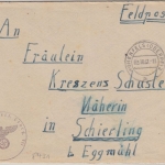 DR - Hohenfels (Oberpf.) 2 Feldpostbrief n. Schierling 1942 - mit Inhalt