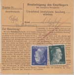 DR - Alburg ü. Straubing Poststelle I Paketkarte n. Nauheim 1944