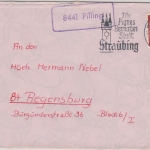 BRD - 8441 Pilling Poststelle I Ra1 Brief Straubing - Regensburg 1963