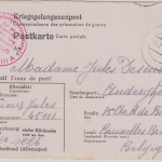 DR - Stalag XIIIA (Sulzbach-Rosenberg) Kriegsgefangenenkarte n. BELGIEN 1944