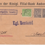 Bayern - 2x25+5 Pfg. Staatswappen Dienstwertbrief Amberg - Kastl 1918