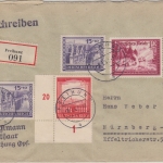 DR - 2x15 Pfg. Wiener Messe u.a. Einschreibebrief Freihung - Nürnberg 1942