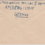 All.Bes. - Amberg 17.11.45 Gebühr bezahlt Ra1 12 Rpf Ge Postmeister Gebert Brief
