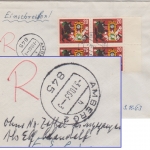 BRD - Amberg 3.10.63 Einschreibebrief v. Grafing Provisorium