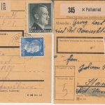 DR - Pullenried 1943 2 Paketkarten/versch. Portostufen