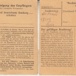 DR - Pullenried 1943 2 Paketkarten/versch. Portostufen