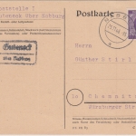 All.Bes./Kontrollrat - Guteneck ü. Nabburg Landpost-Ra2 Karte n. Chemnitz 1946
