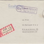 BRD - Bodenwöhr-Blechhammer ü. Schwandorf Einschreibebrief n. München 1960