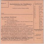 BRD - Moosbach ü. Weiden 1963 apt. Tagesstpl. Paketkarte n. Schwarenbach a/S.
