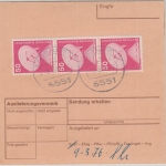 BRD - 3x50 Pfg. I&T Aushändigungsgebühr Nachnahmepaket Weiden - Badenheim 1976