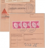 BRD - 3x50 Pfg. I&T Aushändigungsgebühr Nachnahmepaket Weiden - Badenheim 1976