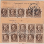 Bayern - 20 Pfg. Germania/Freistaat u.a. Paketkarte Waldmünchen - Nürnberg 1920