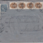 DR-Infla - 5x40 Pfg. By-Abschied/DR u.a. Dienstbrief Waldmünchen - landshut 1922