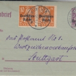 DR-Infla - 20 Pfg. By-Abschied/DR GA-Kartenbrief+Zusatz Waldmünchen 1920