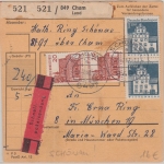 BRD - Schönau 1967 Schnellpaketkarte Paketzettel Cham Land - München
