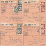 BRD - Cham Land Paketkarten 11 versch. kl.Orte m. neuen PLZ 1965