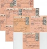 BRD - Cham Land Paketkarten 11 versch. kl.Orte m. neuen PLZ 1965