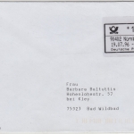 BRD - ABAS Versuch 100 Pfg. Brief Nürnberg 1- Bad Wildbad 19.7.96 mit Quittung