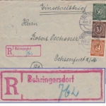 All.Bes. - Behringersdorf 1947 Einschreibebrief n. Ochsensfurt
