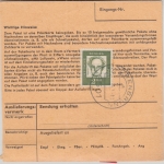 BRD - 2x70 Pfg. Bauwerke u.a. Eilbotenpaketkarte Moorenbrunn - Leipzig 1967