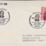 BRD - Feucht 75. Geb. H. Oberth SST Brief n. LUXEMBURG/postlagernd 1969