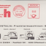 BRD - Fürth 1980 Fa. Hebestreit Postalia Vorführstempel Werbekarte