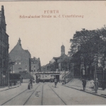 Bayern - Fürth Schwabacher Straße Unterführung sw-AK gelaufen 1916