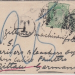 Indien - 1/2 A. Eduard VII. Ganzsache+Zusatz Kurla - Zittau 1910 Nachporto