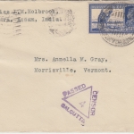 Indien - 3 A. 6 P. Kamelpostreiter Zensurbrief n. USA Dehli - New York 1939