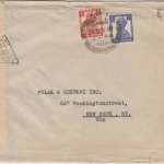 Indien - 2+3 1/2 A. Georg VI. Zensurbrief n. USA Bombay New York 28.NOV 1941