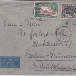 Ceylon - 30+50 C. Freimarken Luftpostbrief Colombo - Berlin-Grunewald 1931