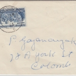 Ceylon - 10 C. Royal Visit Ortsbrief/FDC Colombo 1954
