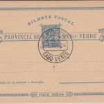 Cabo Verde - 10 R. Louis I. Ganzsache blanko gestempelt S. Vincente 1904