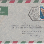 Portug. Indien - 12 T 450 J. Kolonie Luftpostbrief n. HOLLAND Goa Amsterdam 1957