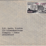 Mocambique - 2/20 E. Stadthaus/Überdruck u.a. Luftpostbrief i.d. SCHWEIZ 1947