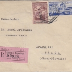 Mocambique - 1,75 E. Hauptbahnhof u.a. Einschreibebrief i.d. CSSR 1946