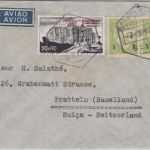 Mocambique - 2/20 E. Stadthaus/Überdruck u.a. Luftpostbrief i.d. SCHWEIZ 1947