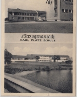 Bayern - Herzogenaurach Carl Platz Schule sw-Mehrbild-AK gelaufen 1957