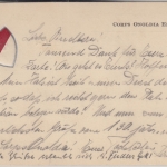 Bayern - Erlangen Corps Onoldia Prägekarte m. Wappen Studentika gelaufen 1925