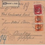 Bayern - 3M. Pfg. Ludwig/Volksstaat Wertpaketkarte Neustadt a/A. - Nürnberg 1920