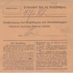 Bayern - 3M. Pfg. Ludwig/Volksstaat Wertpaketkarte Neustadt a/A. - Nürnberg 1920