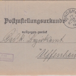 Bayern - Windsheim 1913 Zustellurkunde Frei d. Ablösung n. Uffenheim