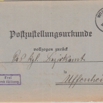 Bayern - Windsheim 1909 Zustellurkunde Frei d. Ablösung n. Uffenheim