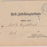 Bayern - Windsheim 1899 Zustellurkunde n. Uffenheim - innen 3x10 Pfg. Wappen