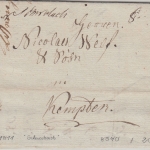 Bayern - v. Schwabach hdschr. Portobrief n. Kempten 25. AUG 1811