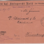 Bayern - 2x25 Pfg. Staatswappen Zustellurkunde Roth - Nürnberg 1918