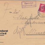 DR - Ebenried Hilpoltstein Mfr Land Landpost-Ra2 Brief n. München 1931