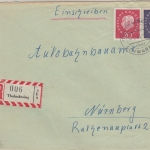 BRD - Thalmässing ü. Schwabach Poststelle I Einschreibebrief n. Nürnberg 1961